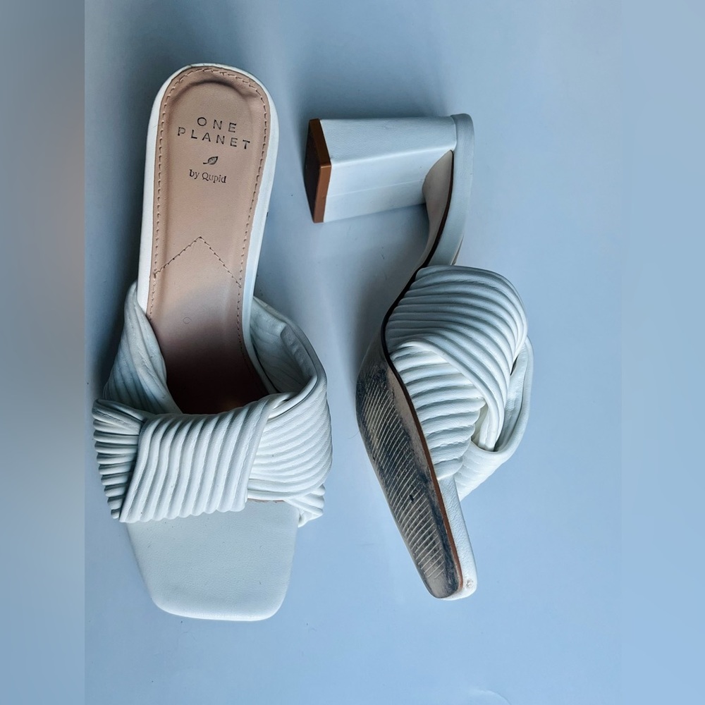 White Textured Mules - Picture 3 of 4